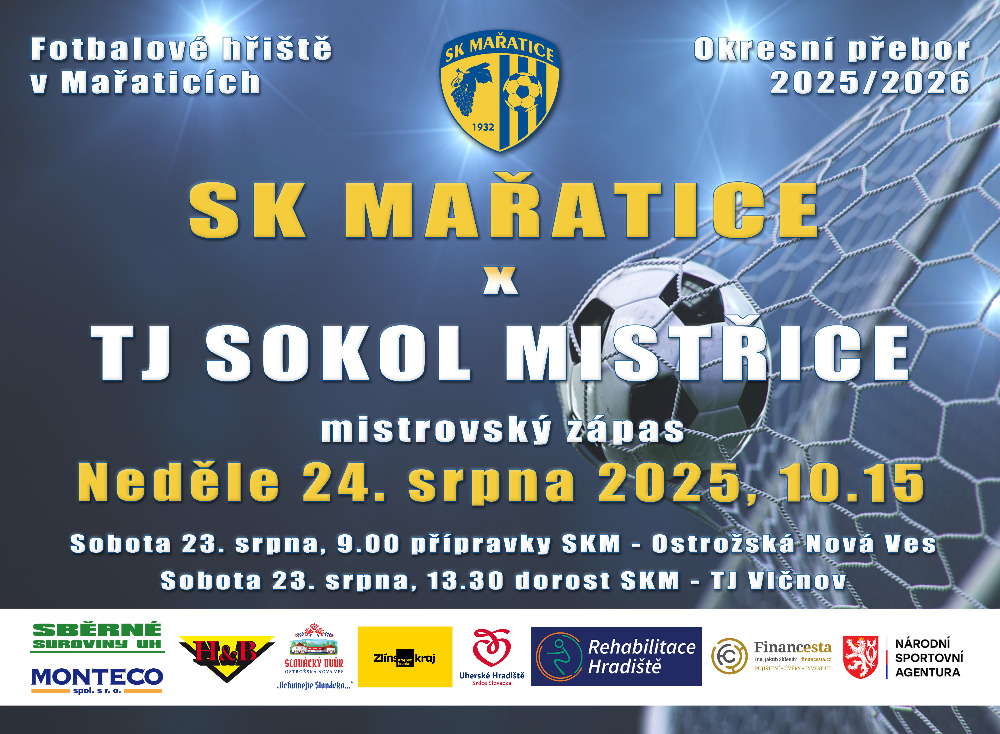 Soutěžní zápas v neděli 24.srpna 2025