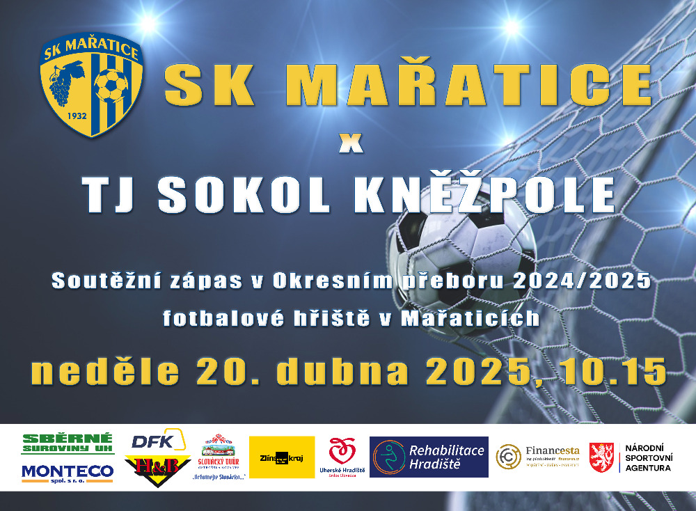 Soutěžní zápas v neděli 20.dubna 2025