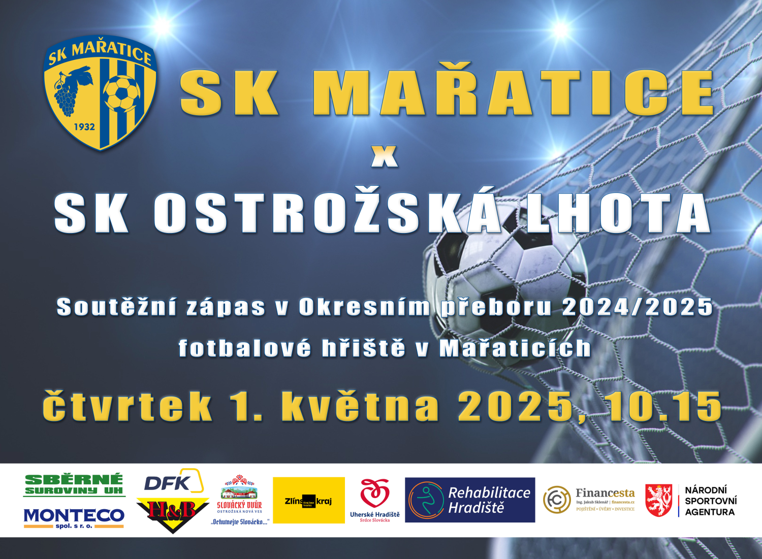 Soutěžní zápas ve čtvrtek 1. května 2025